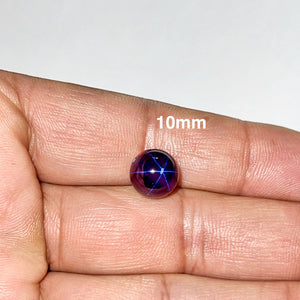 Lab created purple star sapphire round drilled beads 8mm to 10mm