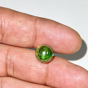 Lab created green star sapphire round drilled beads 8mm to 10mm