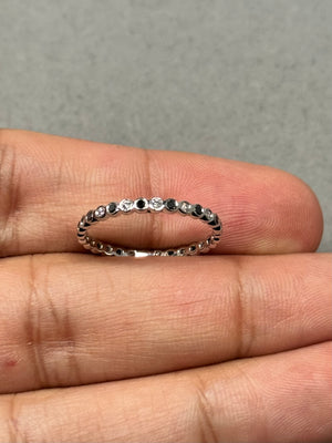 Black & White Diamond Eternity Ring 18K White Gold | 20 Black Diamonds + 19 White Diamonds | 0.40 ct Total Weight