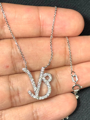 Capricorn diamond zodiac pendant in 14K white gold