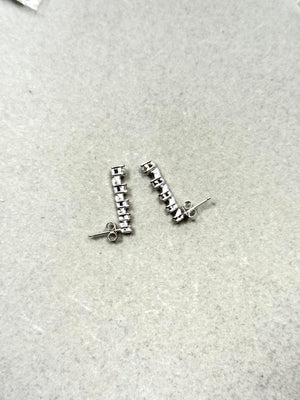 SI2–I1 Diamond Five-Stone Journey Earrings 14K White Gold, Elegant White Gold Diamond Earrings