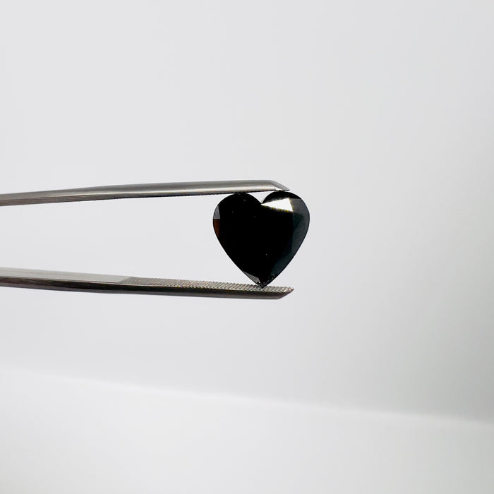 GIA Certified Treated Black Diamond Heart Shape 2.84ct | Fancy Black VS1 Clarity | 9.90mm Loose Diamond for Engagement Ring