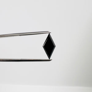 3.17ct Lozenge Shape Fancy Black Diamond | GIA Certified | VS1 Clarity | 16x8mm Irradiated Black Diamond for Ring or Pendant
