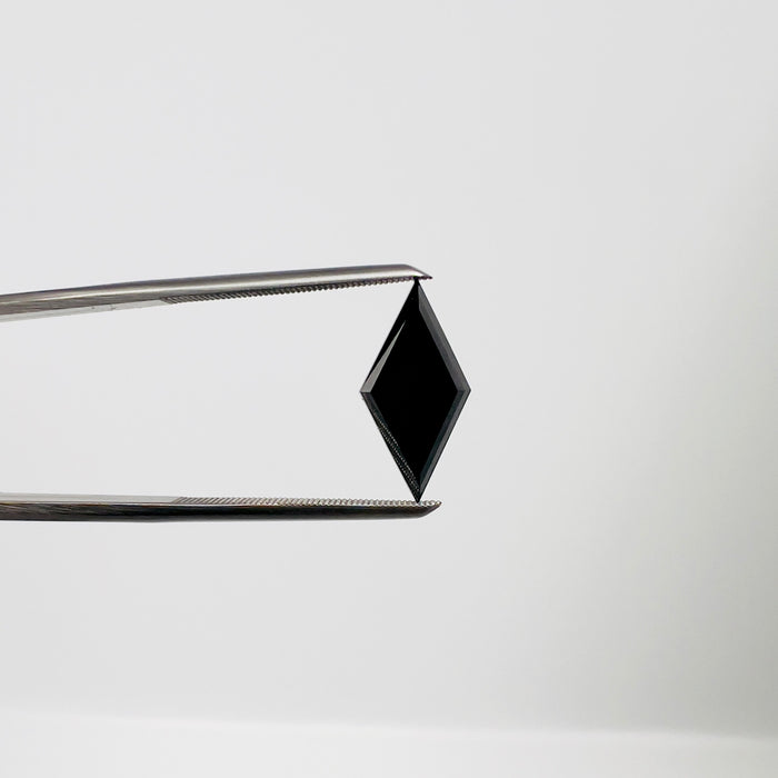 3.17ct Lozenge Shape Fancy Black Diamond | GIA Certified | VS1 Clarity | 16x8mm Irradiated Black Diamond for Ring or Pendant
