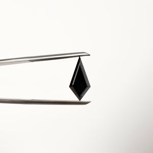 1.99ct Kite Shape Fancy Black Diamond | GIA Certified | VS1 Clarity | 13.93x6.52mm Treated Black Diamond for Custom Jewelry Design