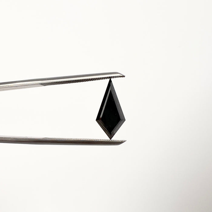 1.99ct Kite Shape Fancy Black Diamond | GIA Certified | VS1 Clarity | 13.93x6.52mm Treated Black Diamond for Custom Jewelry Design