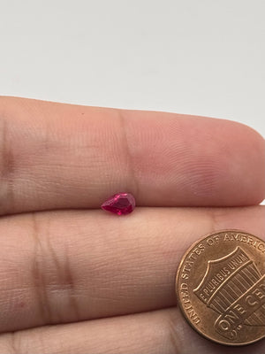 Natural Ruby Pear Shape 6x4mm 0.49 Ct Loose Gemstone | Red Pear Cut Ruby for Rings, Pendants & Custom Jewelry Making