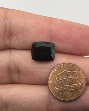 Natural Green Tourmaline Gemstone 12x10mm Elongated Cushion Cut | Blackish Green Loose Tourmaline | October Birthstone