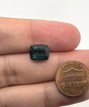 Natural Blue Grey Tourmaline Elongated Cushion Cut Gemstone 11x9mm | Loose Tourmaline | Slightly Included | Fine Jewelry Stone