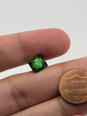 Natural Blue Grey Green Tourmaline Emerald Cut Gemstone 3.42 Ct | 11x9mm Square Emerald Cut Loose Tourmaline | Fine Jewelry Stone