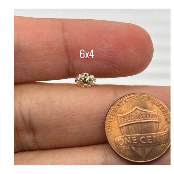 Lab Grown Oval Champagne Moissanite
