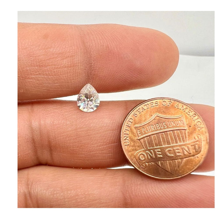 Lab Grown White Moissanite Pear Old Mine Cut Eye Clean Quality DEF Color Available in 7x6MM