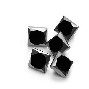 Loose Black Diamond Square - Princess Shape Parcels - Set of 5 stones in each size From 2.0MM to 2.2MM
