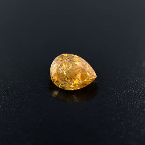 Natural Orangish Yellow Diamond, 5.6x4.2mm Pear Shape, 0.54ct Loose Fancy Diamond, I2 Clarity, Rare Gem for Engagement Rings, Custom Jewelry