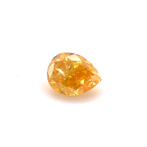 Natural Orangish Yellow Diamond, 5.6x4.2mm Pear Shape, 0.54ct Loose Fancy Diamond, I2 Clarity, Rare Gem for Engagement Rings, Custom Jewelry