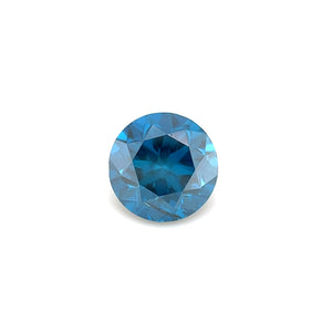 Natural Blue Diamond 6.5mm VS2, Round Cut 1.27 Carat Gemstone for Jewelry Design