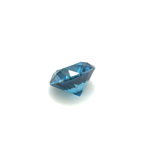 Natural Blue Diamond 6.5mm VS2, Round Cut 1.27 Carat Gemstone for Jewelry Design