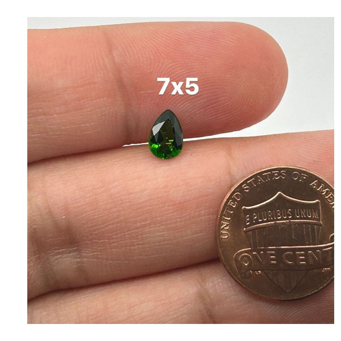 Natural chrome diopside Pear shape Loose Gemstone Available in 7x5MM-8x5MM