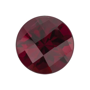 Loose Natural Red Garnet Round Double Sided Checkerboard Gemstone Available in 4mm-10mm