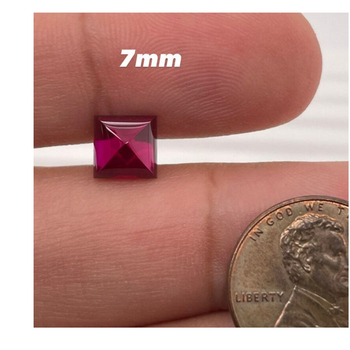 Synthetic Ruby Square Cabochon Cut