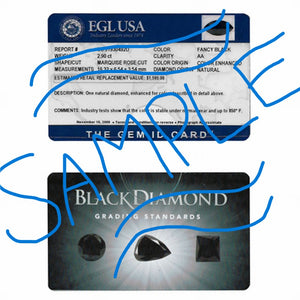 3.00 Ct EGL USA Certified Round Black Diamond Solitaire Pendant in 14K Yellow Gold | 8.20–9.03 mm AAA Quality Natural Diamond Necklace