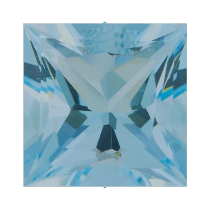 Lab Grown Aquamarine Spinel Square Princess Cut AAA Quality Available in 2.5x2.5mm - 8x8mm