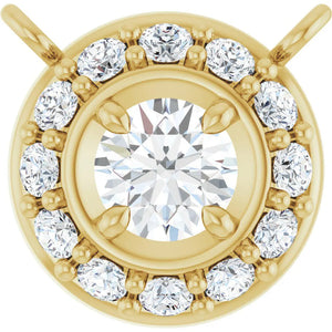 14k gold round 4 prong basket setting for diamond or gemstone