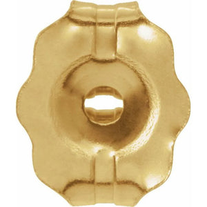 14k gold friction earring back with 4.2mm pad lightweight design