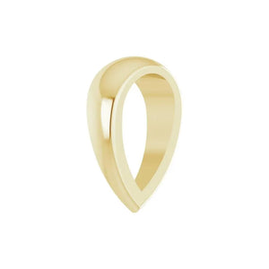 14K solid gold tapered bail pendant connector polished finish