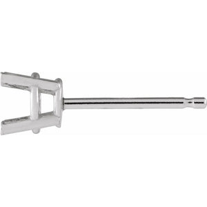 14K gold empty stud setting for round stone
