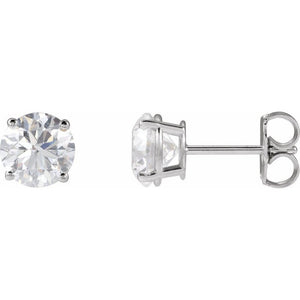 14K gold round 4 prong earring mounting stud setting