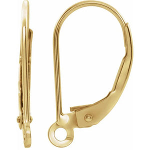 14K gold hinged lever back for dangle earrings