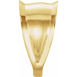 14K gold tapered pinch bail for pendant jewelry