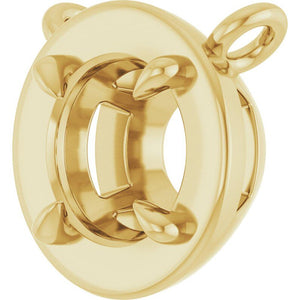 jewelry making round gemstone pendant mount in 14k gold