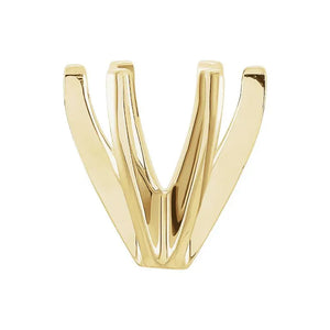 14K gold round 6 prong tall shank solitaire ring setting