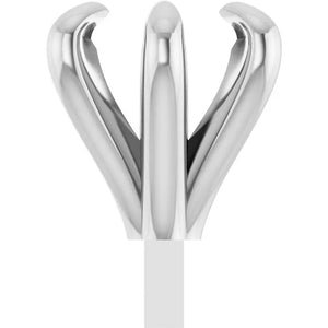 14K solid gold oval 4-prong claw peg setting