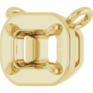 jewelry making emerald cut gemstone pendant mount