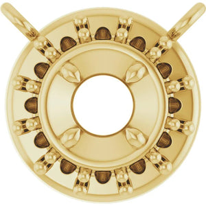 classic 14k gold 4 prong basket mount for round stone