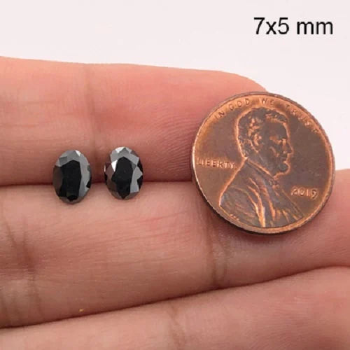 Loose Black Diamond Oval Shape AAA Quality Available From 4x3MM- 7x5MM