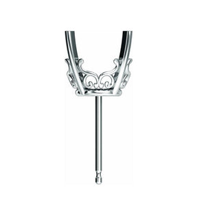 14K Gold Round 4-Prong Vintage-Inspired Scroll Earring Mounting Available in 5mm - 16mm