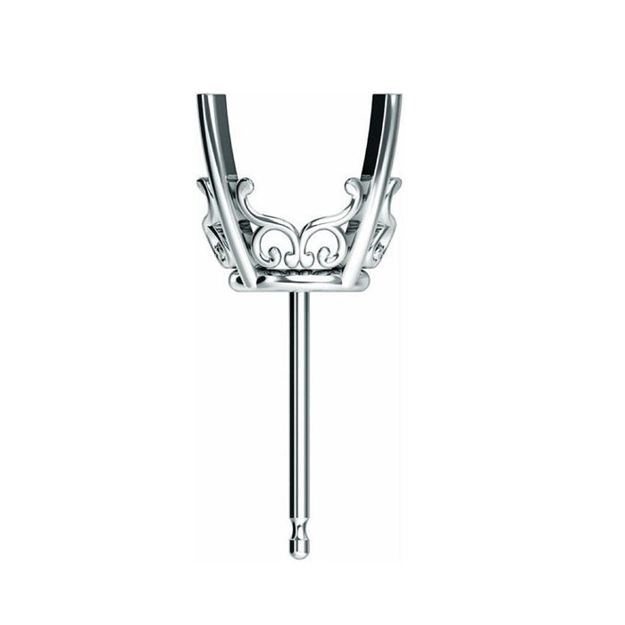 14K Gold Round 4-Prong Vintage-Inspired Scroll Earring Mounting Available in 5mm - 16mm