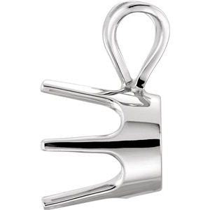 14K Gold Round 6-Prong Low Base Pendant Mounting Available in 2.40mm - 8.20mm