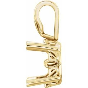14K Gold Oval Scroll Pendant Mounting Available in 5x3mm - 22x16mm
