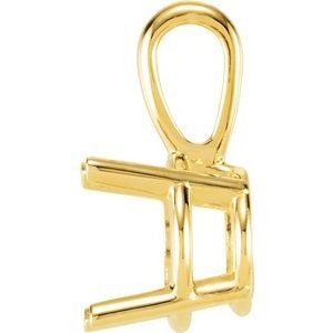 14K Gold Round 4-Prong Pendant Mounting Available in 2.5mm - 16mm