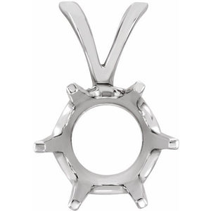 14K Gold Round 6-Prong Low Base Pendant Mounting Available in 2.40mm - 8.20mm