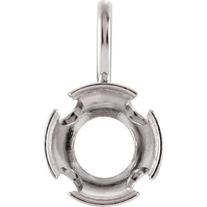 14K Gold Round Solitaire Bezel-Set Pendant Mounting Available in 3mm - 8mm