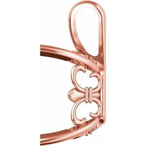 14K Gold Emerald 4-Prong Fleur-de-lis Pendant Mounting Available in 6x4mm - 10x8mm