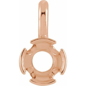 14K Gold Round Solitaire Bezel-Set Pendant Mounting Available in 3mm - 8mm