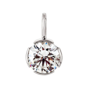 14K Gold Round Solitaire Bezel-Set Pendant Mounting Available in 3mm - 8mm