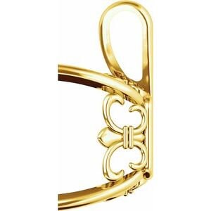14K Gold Emerald 4-Prong Fleur-de-lis Pendant Mounting Available in 6x4mm - 10x8mm